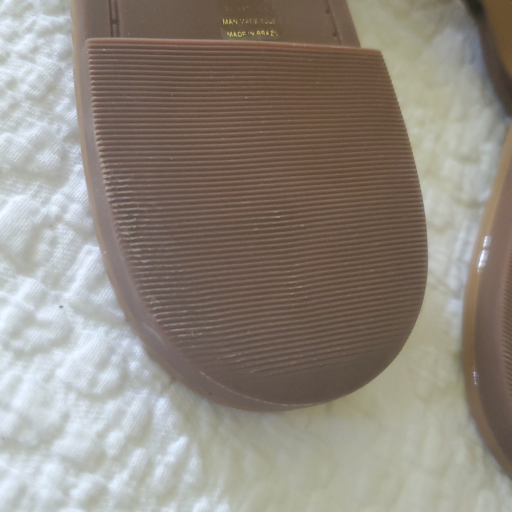 TORY BURCH MILLER SANDALS /SIZE:10 /COLOR:TAN /SHINY - Picture 9 of 14